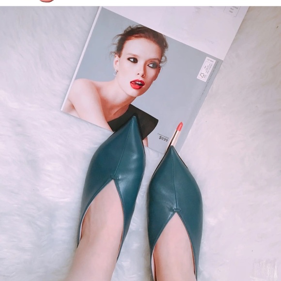 NIB Celine ballet flats Leather turquoise Plain for Women - Picture 1 of 12